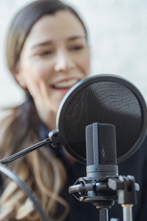 woman recording