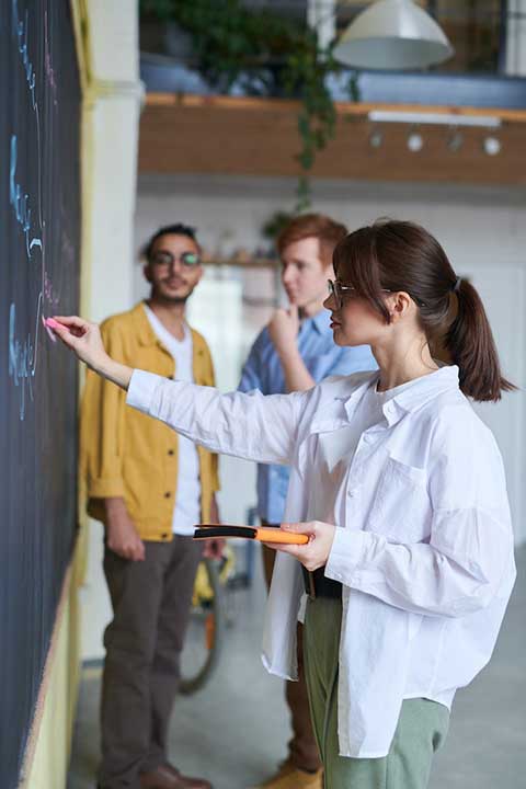 woman-writing-on-blackboard